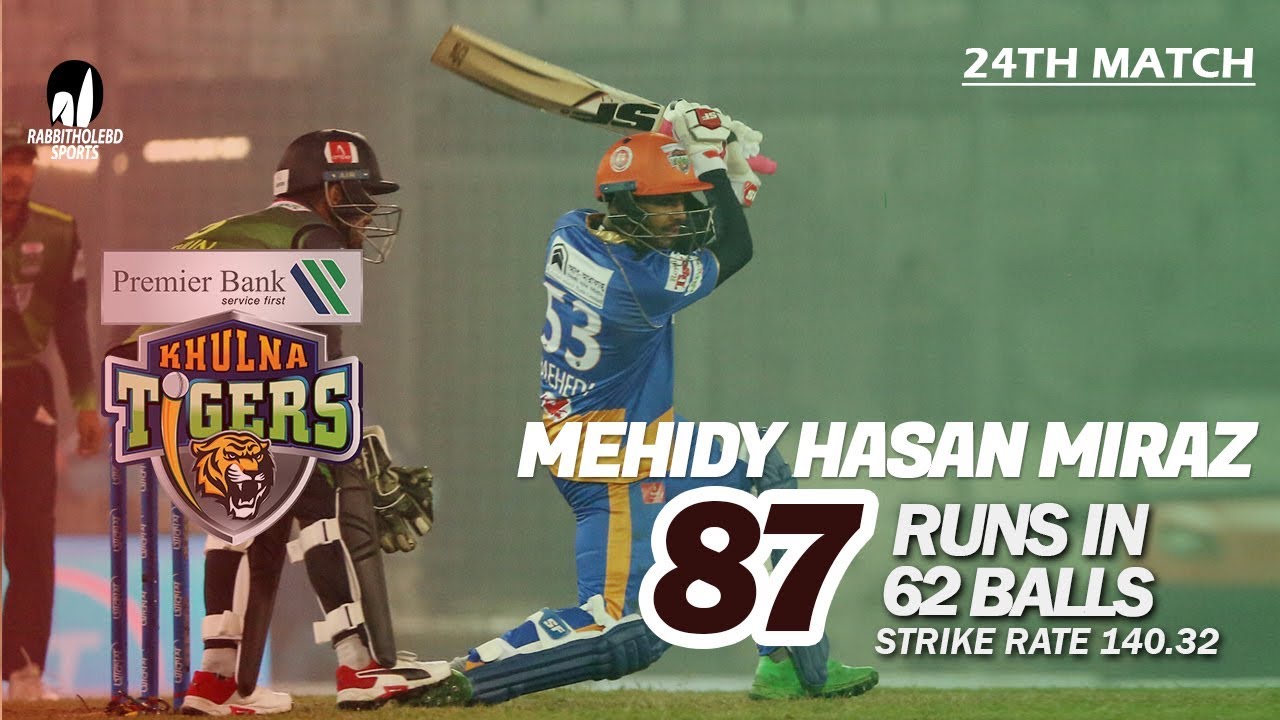 Mehidy Miraz's 87 Run Against Sylhet Thunder | 24th Match | Season 7 | Bangabandhu BPL 2019-20
