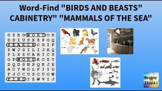Word Search : Birds And Beasts, Cabinetry, Mammals Of The Sea screenshot 2