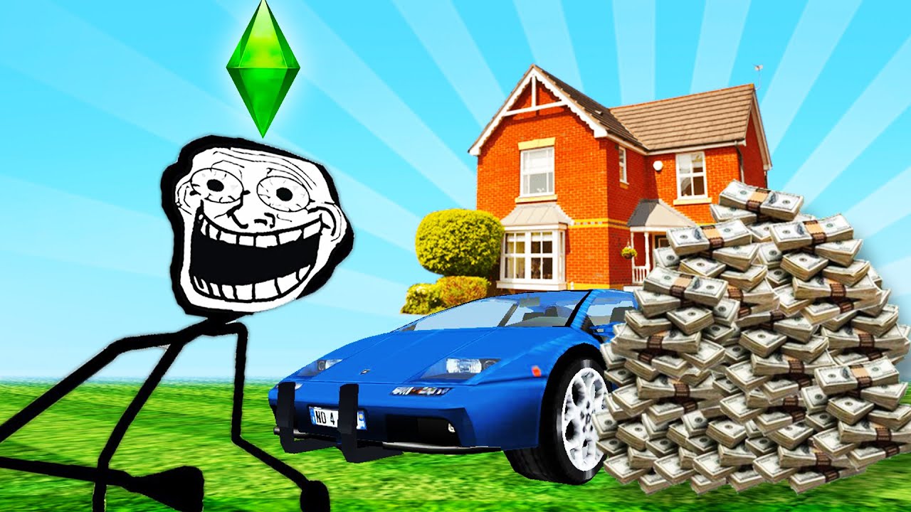 Мои симы-тролльги получают 1 000 000 долларов и доступ в Интернет (Garry's Mod)