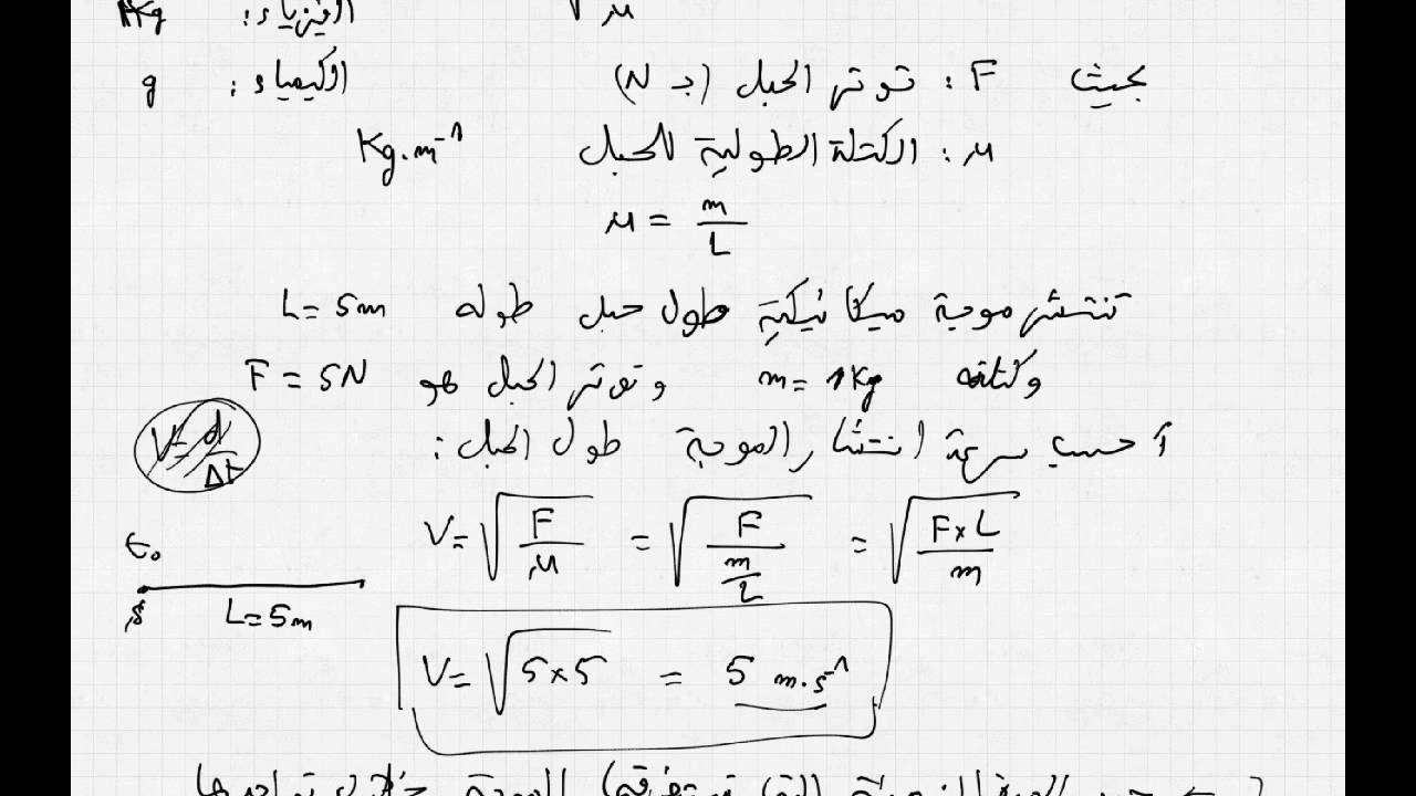 معادلة الأبعاد في الموجات الميكانيكية ( SVT PC SM )