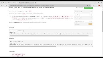3020. Find the Maximum Number of Elements in Subset || Weekly Contest 382 || LeetCode || C++