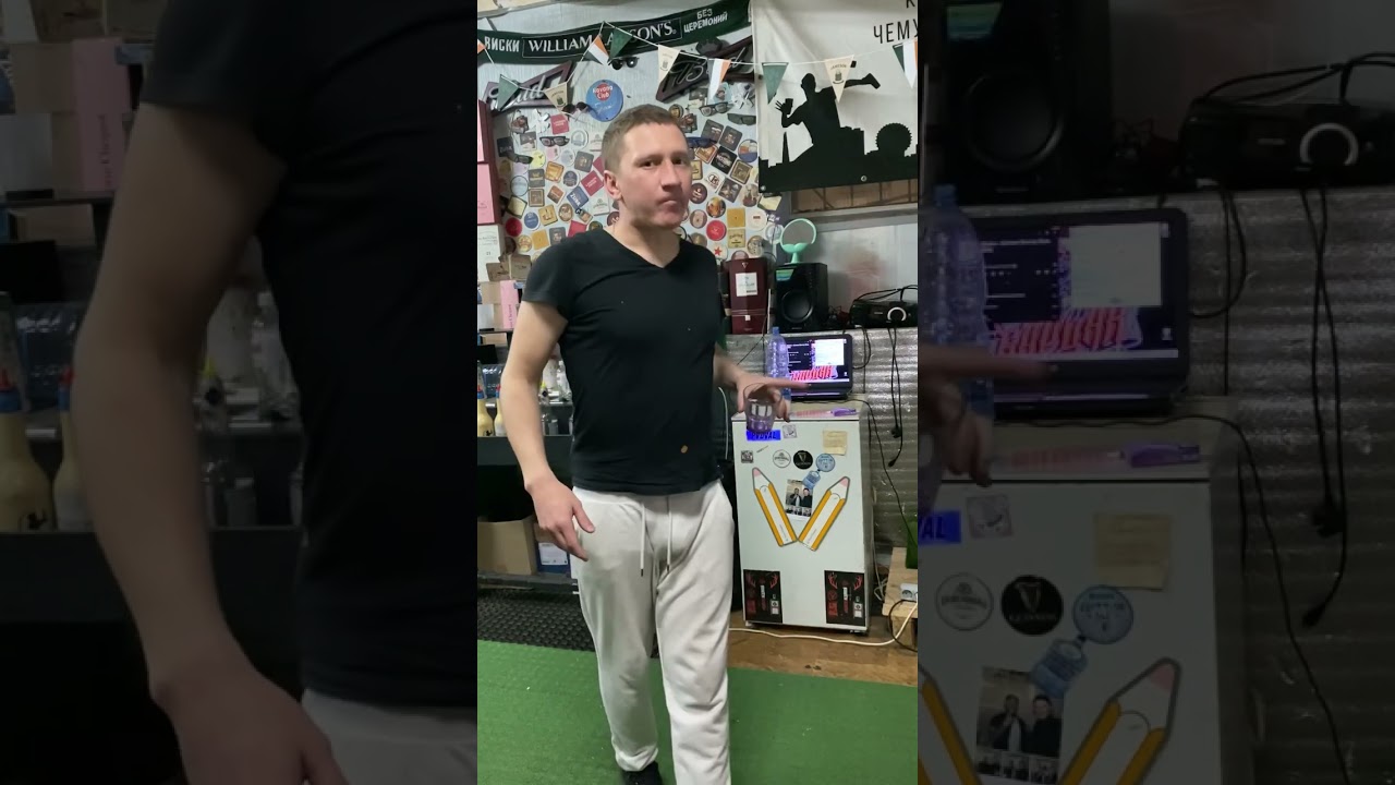 Трюк с бокалом/закрутил Рокс/налив/бармен шоу Краснодар 