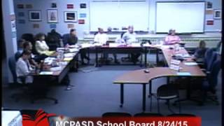 MCPASD School Board Meeting - August 24 2015