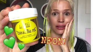 Directions Hair Dye Review, SHE'S GOING NEON YELLOW !!!!