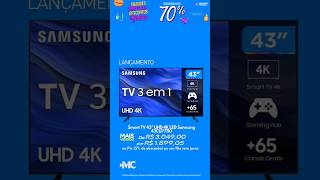 LANÇAMENTO SAMSUNG - Smart TV 43” UHD 4K LED Samsung 43CU7700 com Desconto Incrível #shorts #magalu