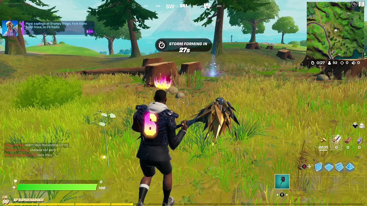 Fortnite place saplings at stumpy ridge, fork knife food truck, or fn ratio