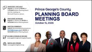 M-NCPPC Prince George's County Planning Board Meeting - October 15, 2026 M-NCPPC Prince George's County Planning Board Meeting - October 15, 2026