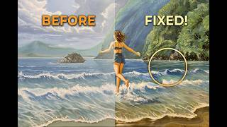 This Painting Wasnt Right So I Fixed It Before After Summer Vacation Oil Painting Process