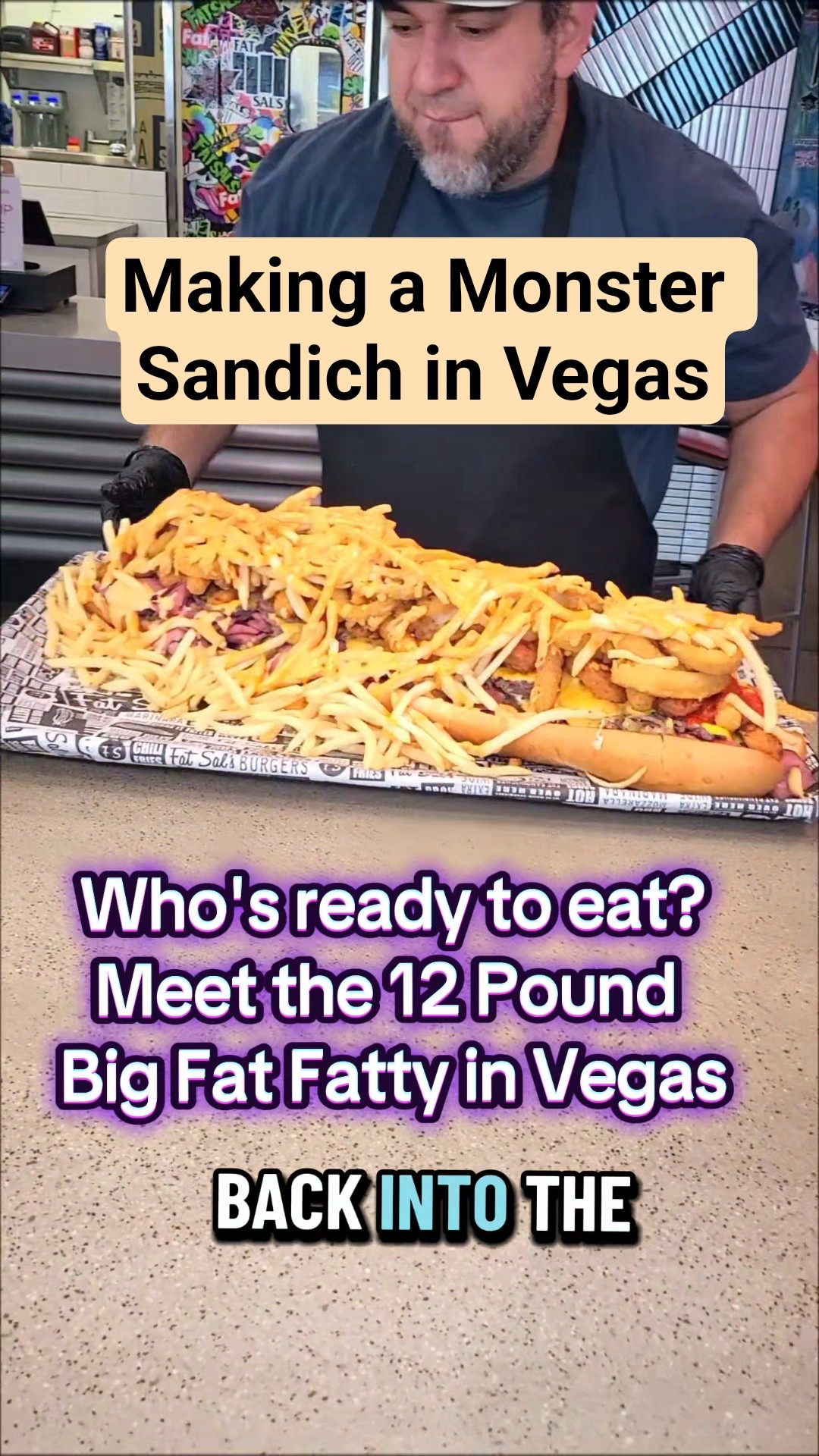 Making the 12 Pound Big Fat Fatty Sandwich in Las Vegas #foodies