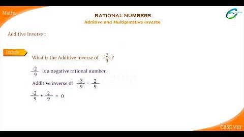 Rational Numbers-Additive and Multiplicative inverse