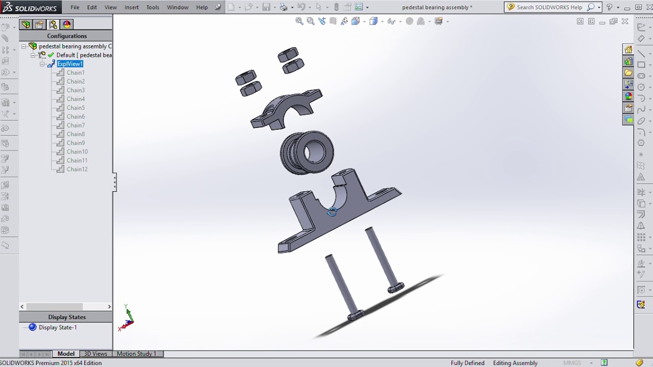 SOLIDWORKS 2015 pedestal bearing assembly YouTube