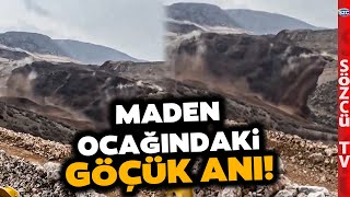 Erzincan İliçteki Altın Madeninde Göçük Anı Kameralara Yansıdı Dağ Tamamen Yere Çöktü
