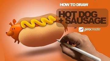 How to draw HotDog Sausage in PROCREATE | easy drawing tutorial #digitalart #procreate