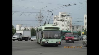 Минск, поездка в троллейбусе БКМ-321, парк.№ 5491, марш.2 (06.04.2024)