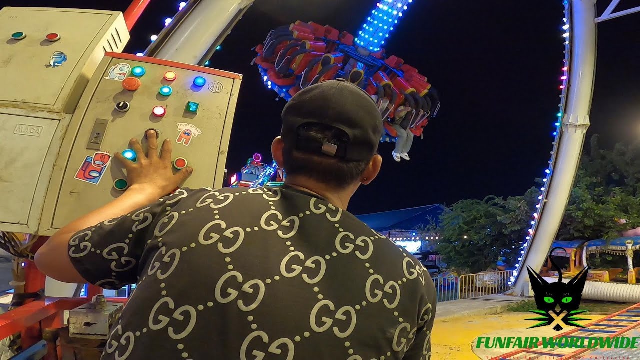 UFO Ride Operator POV at CHROY CHANGVA CITY Theme Park in CAMBODIA 2025! 🇰🇭