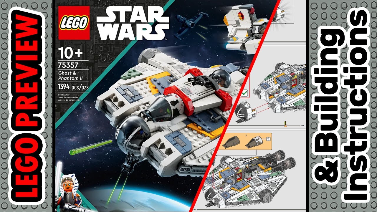 PREVIEW: 75357, LEGO STAR WARS, Ghost & Phantom II​ & Building Instructions! LEGO 2023