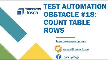 Tosca Tutorial | Lesson 124 - Count Number of Rows | Dynamic Web Table | RowCount | Obstacle 18 |