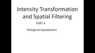 DIP | 2.4 | Intensity Transformation and Spatial Filtering | Histogram numerical