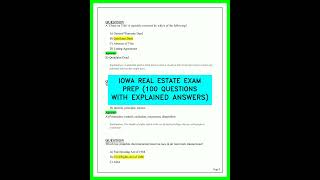 Iowa Real Estate Exam Prep: 100 Practice Questions with Explained Answers (2026 Edition)
