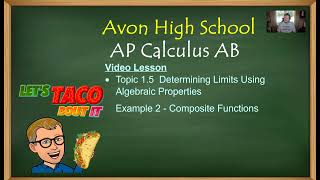 Avon High School - AP Calculus AB - Topic 1.5 - Example 2