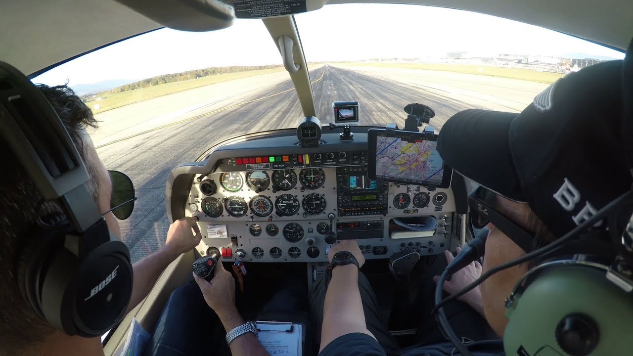 Décollage de l’aéroport de Genève (LSGG) et atterrissage à l'aérodrome d'Yverdon-les-Bains LSGY