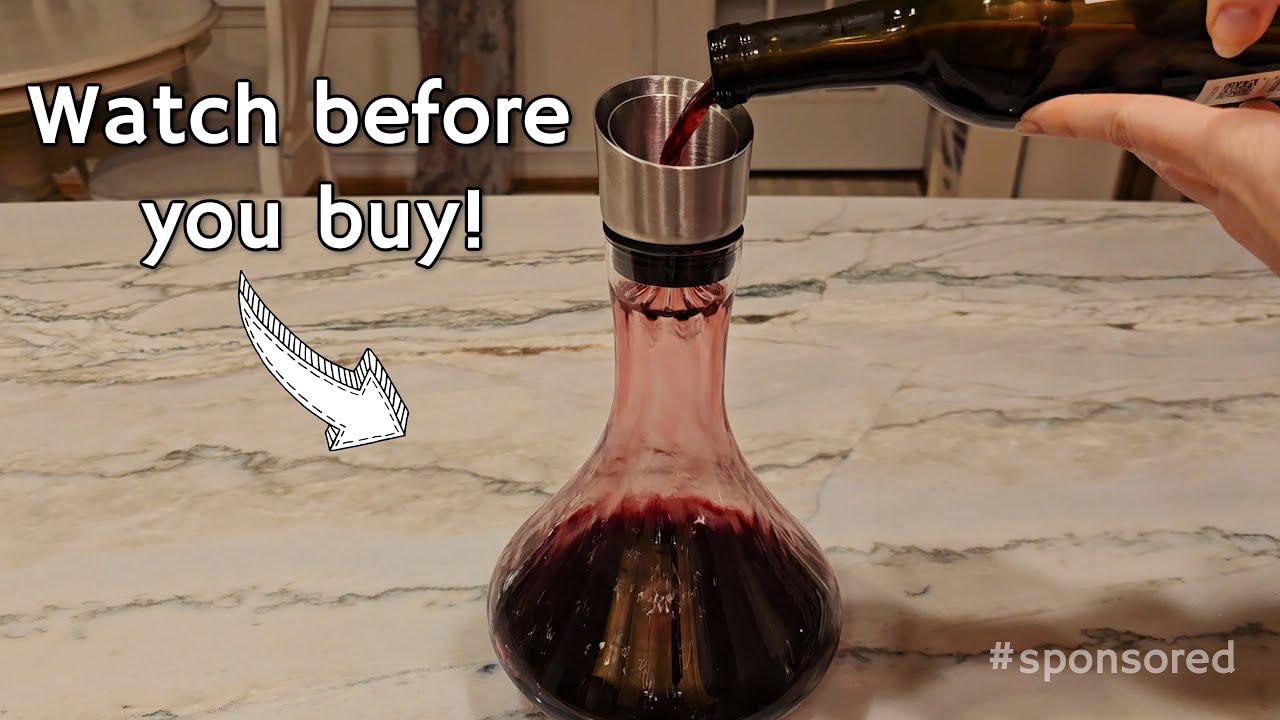YouYah Wine Decanter Set, Red Wine Carafe with Built-in-Aerator, Wine Lover Gift