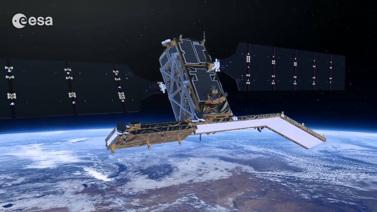 El primer Sentinel despliega sus paneles y radar en el espacio - YouTube