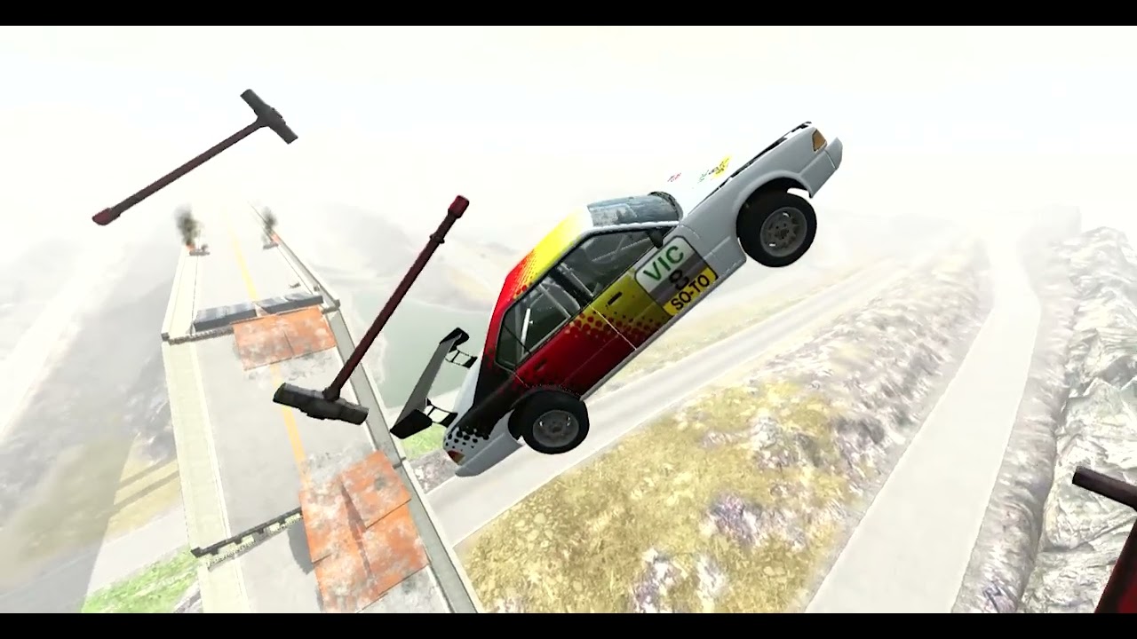 Impossible Car Jump high past hammers vs cars 4 BeamNG YouTube