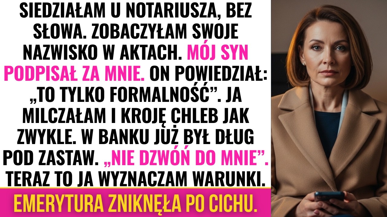 Miał być zwykły podpis… ale gdy zobaczyłam dokument u notariusza, zrozumiałam, że to plan…