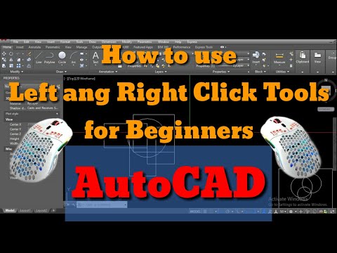 How to use Left and Right Click Tools for Beginners in AutoCAd
