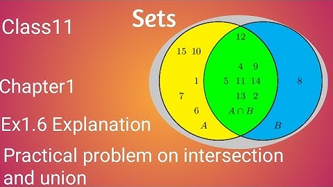 Sets chapter1|Class11|Ex 1.6 full explanation| problem on union and intersection|mission full marks