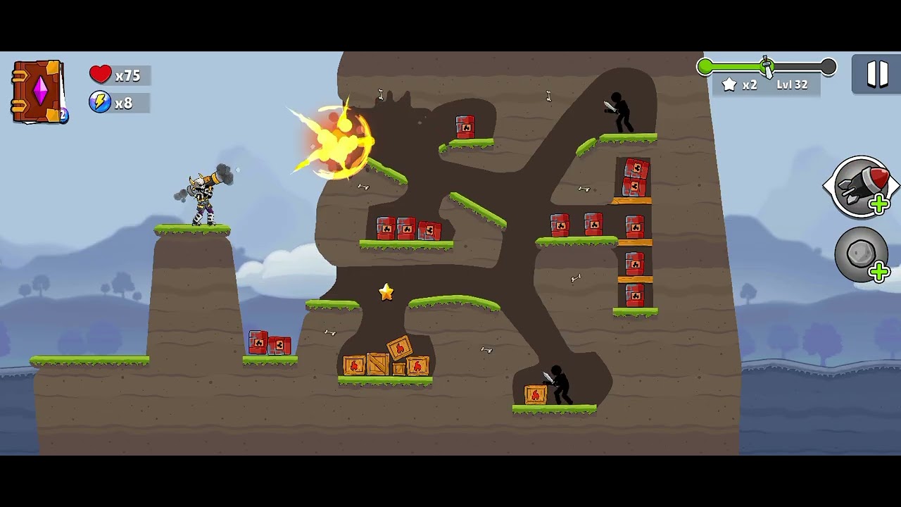 Boom Stick: Bazooka Puzzles - Levels 31-32