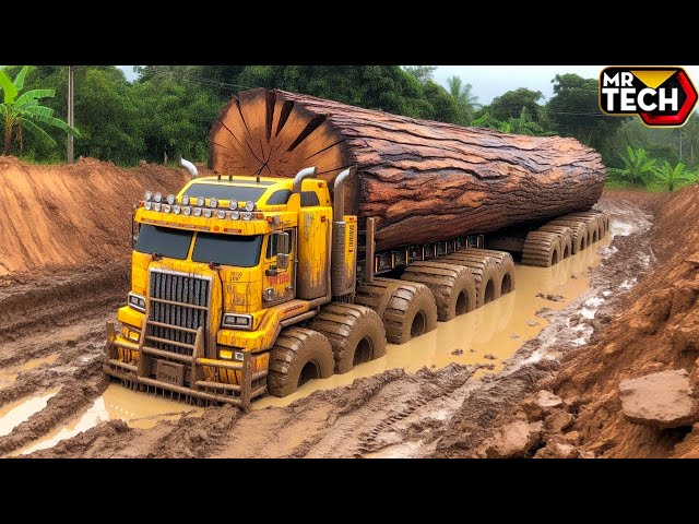 Extreme Dangerous Monster Logging Wood Truck Driving Skills | Powerful Machines And Heavy Machinery class=