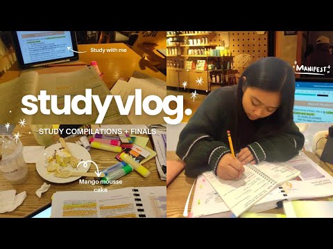 study + finals vlog🏫 (compilation of studying and coffee shops)