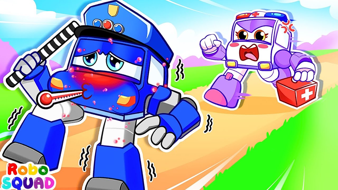 Baby Got Boo Boo 🚑 Taking Care Of Sick Baby Song | Wheels On The Bus | RoboSquad Nursery Rhymes