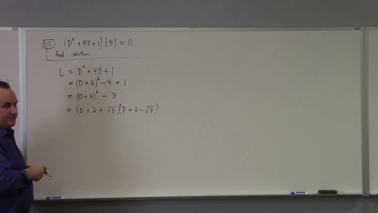 Differential Equations: differential operators, complex roots, complex exponential, 2-2-26