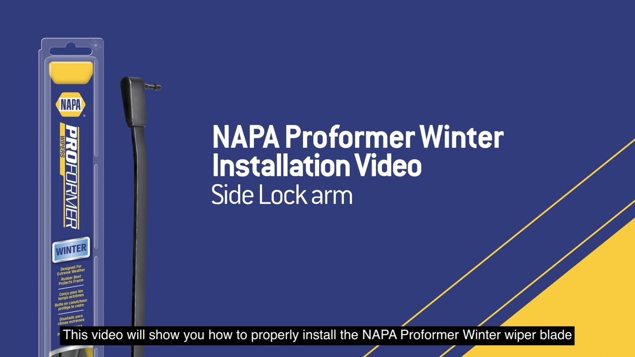 NAPA Proformer Winter Wiper Blade - Side Lock Arm Installation Video (CC)
