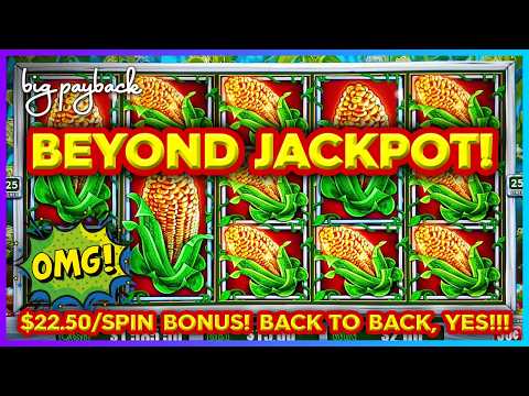 $22.50/Spin → BACK TO BACK BONUSES on Cash Crop Slots! BEYOND JACKPOT!!!