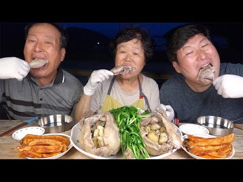중복을 맞아~  [[오리백숙(<strong>Boiled</strong> Duck <strong>with</strong> Rice)]] 요리&amp;amp;먹방!! - Mukbang eating show