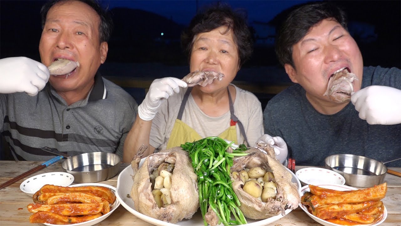 중복을 맞아~  [[오리백숙(Boiled Duck with Rice)]] 요리&먹방!! - Mukbang eating show