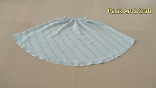 DIY Umbrella cut skirt with elastic waist band for 5 year baby girl, measuring tips for all size.