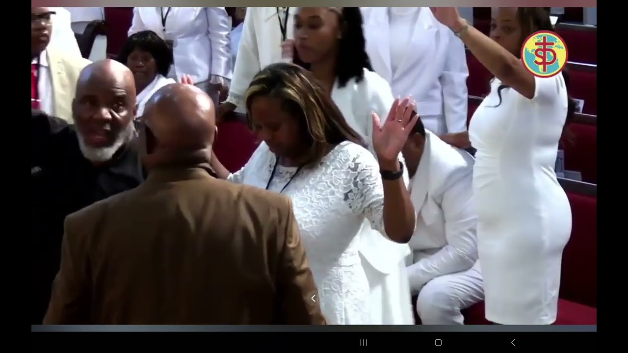 Apostle Joseph Hamilton Laying Hands On The Saints At St John's Deliverance Temple In Mobile AL,