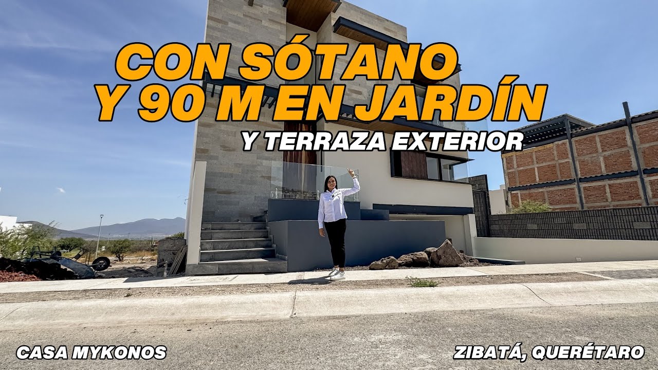 ¡Sótano, opción 4ta recámara y 90 m en jardín en CASA MYKONOS!  | Zibatá, Querétaro