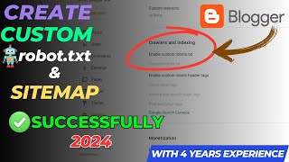 How to Create Custom robots.txt blogger 2024 | Create Sitemap for blogger 2024