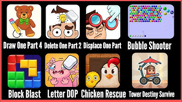 DOP 4, DOP 3, Displace One Part, Bubble Shooter, Chicken Rescue, Block Blast, Gameplay Mix