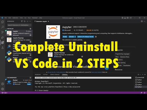 Uninstall VSCode Completely from Windows10 or Windows11 computer in 2 easy steps