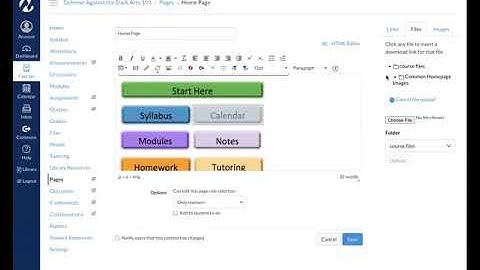How to link buttons in Canvas Homepage