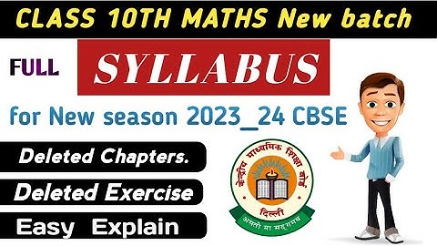 class 10th maths syllabus Class 10 Maths Deleted Portion for the new season 2023_24 #maths