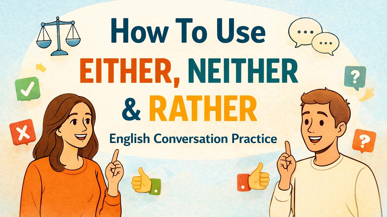 How to Use Either, Neither & Would Rather in English | Real Daily Conversation Practice