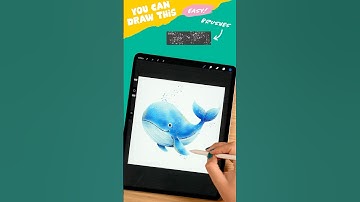 🎨 Paint a Cute Watercolor Whale in Procreate | Easy Tutorial 🐋 #ArtWithFlo #YouCanDrawThis